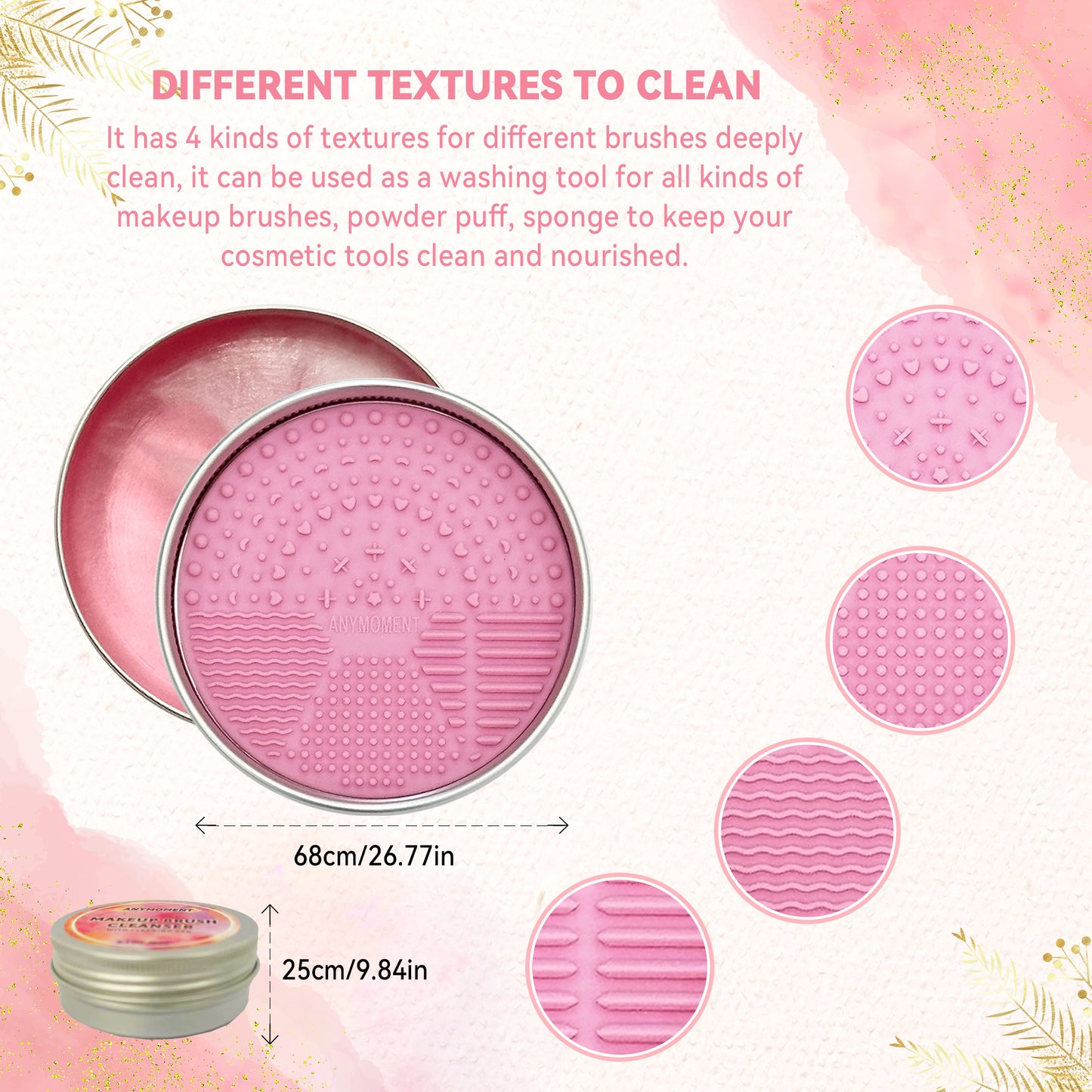 Anymoment Makeup Brush Cleaner with Cleaning Pad - Get that flawless makeup look effortlessly! This handy tool deeply cleans your brushes and works wonderfully for foundation brushes too. Plus, it comes with a collapsible cup as a gift!